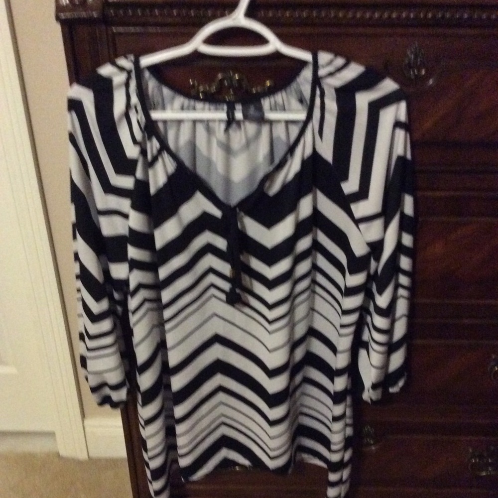 Black and White Blouse